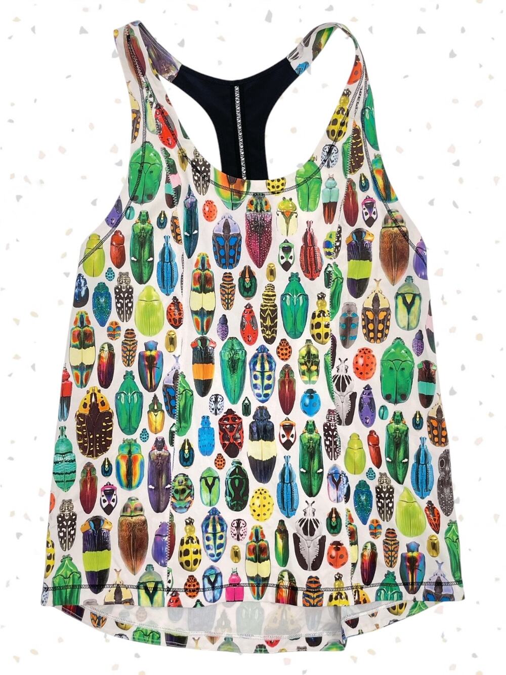 Lululemon Seawheeze Bugs Lighten Up Tank Top Running Beetle Insect Print Size 4
